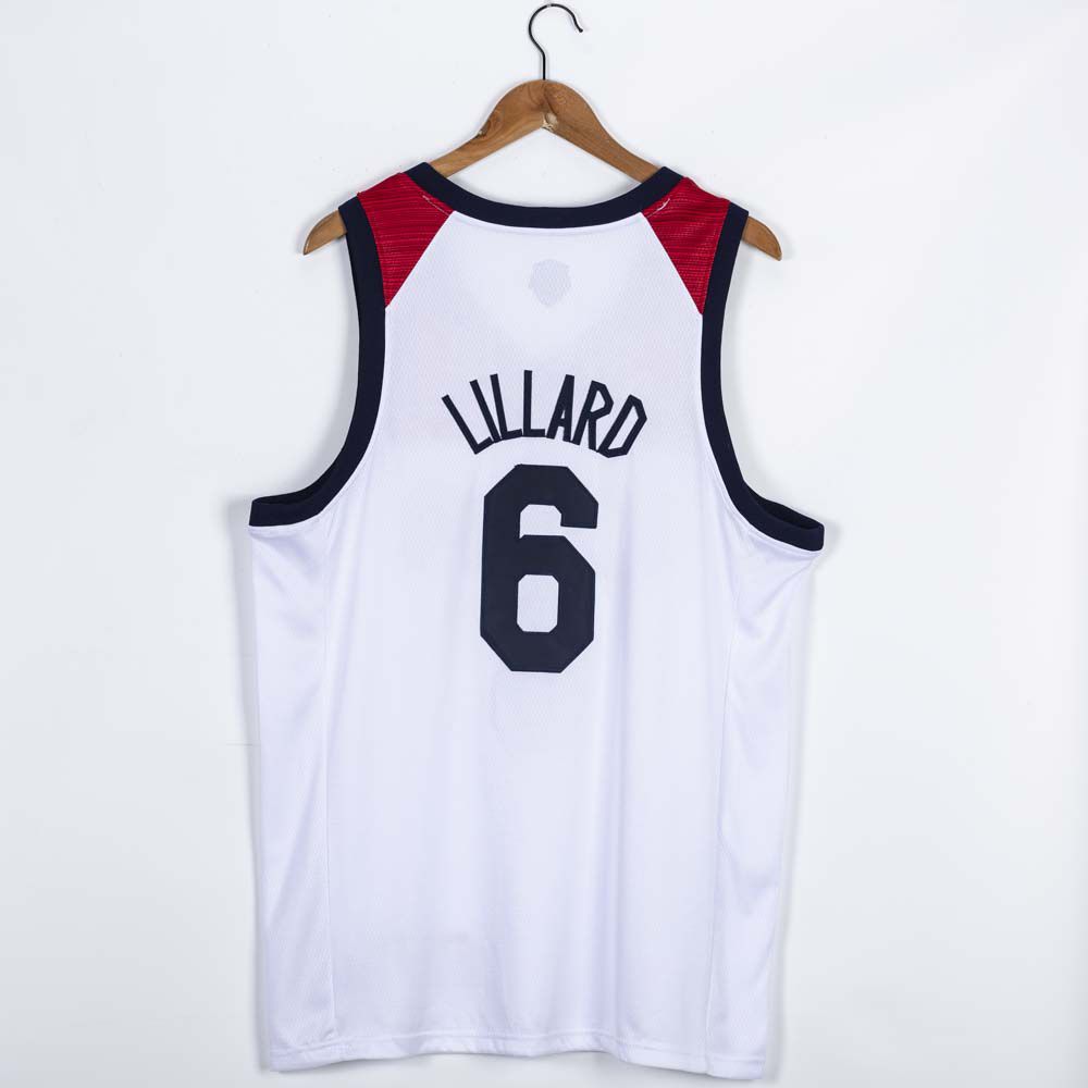 2021 Olympic USA #6 Lillard White Nike NBA Jerseys->more jerseys->NBA Jersey